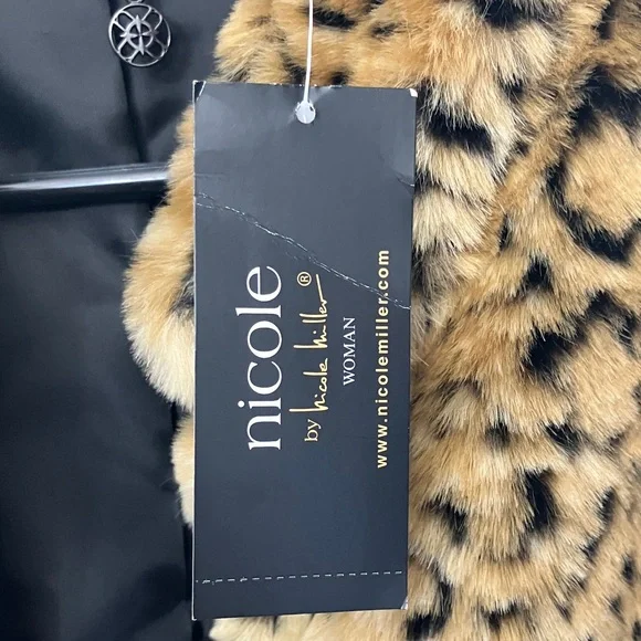 Nicole Miller Brown Teddy Jacket Faux Fur Plush - Picture 6 of 7